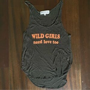 Wildfox Gray Sleeveless Graphic Tank Top